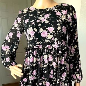 American Eagle Long Sleeve Tiered Babydoll Dress